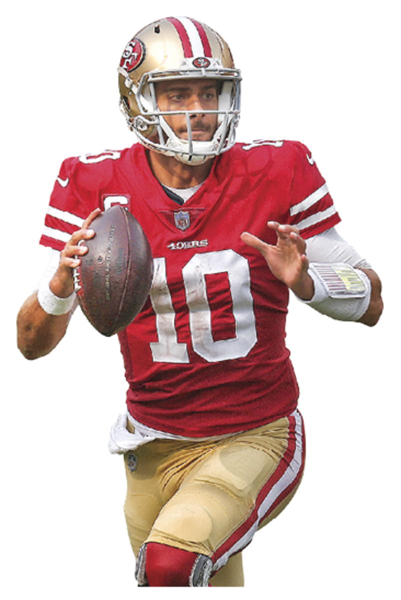 JIMMY GAROPPOLO
Age: 29 In 2018 he signed the then-richest contract in NFL history and two years later started in the Super Bowl. But injuries and inconsistency have the 49ers eyeing an upgrade.